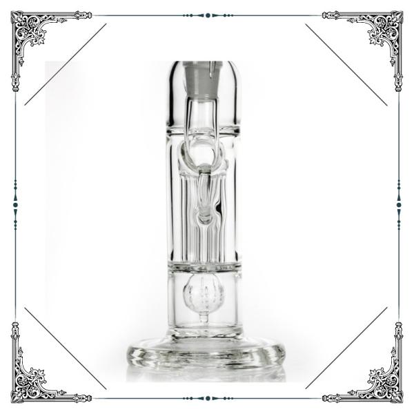 Reinforced 8 Arm Pillar Perc Glass Water Bubbler With Gridded Imperial Smoking Hookah