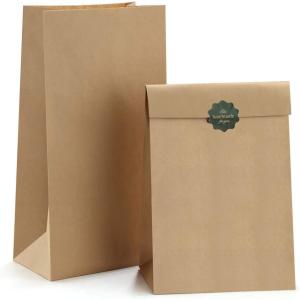 China Bread Greaseproof Brown Paper Bags Kraft Food Pouches wholesale