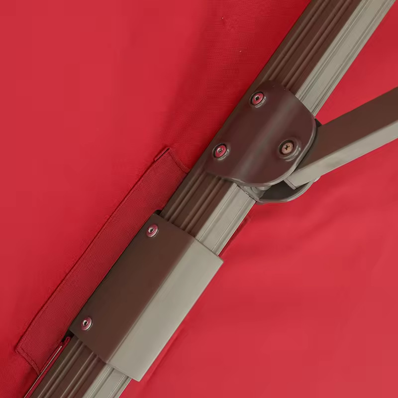 Outdoor Red Large Cantilever Hanging Umbrella with Roman Style and Backless Feature