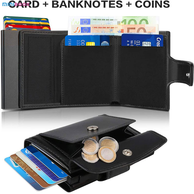 Low MOQ Mix Models Minibook Crazy Horse Wallet For Men Bifold PU Leather Vintage Bag