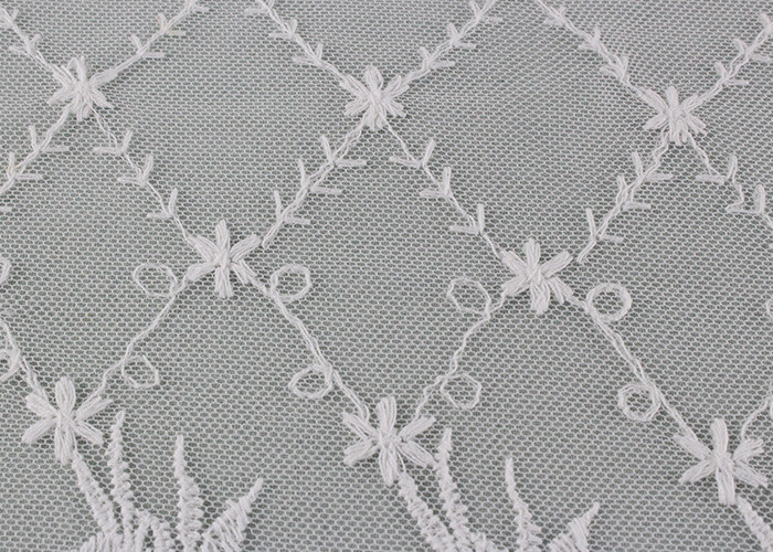 19 CM Floral Embroidered Lace Trim With Scallop Edge For Dress By OEKO - TEX