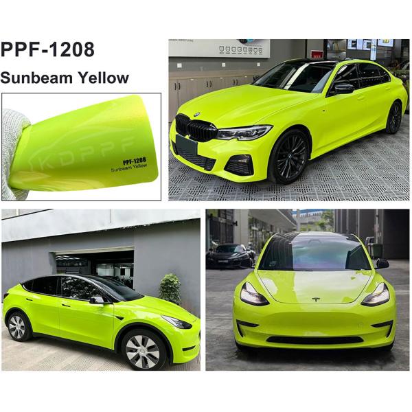 Sunbeam Yellow Self Adhesive Color Paint Protection Film Heat Healing Yellow PPF
