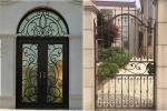 Professional Wrought Iron Security Gates Black Powder Coating Surface Treatment