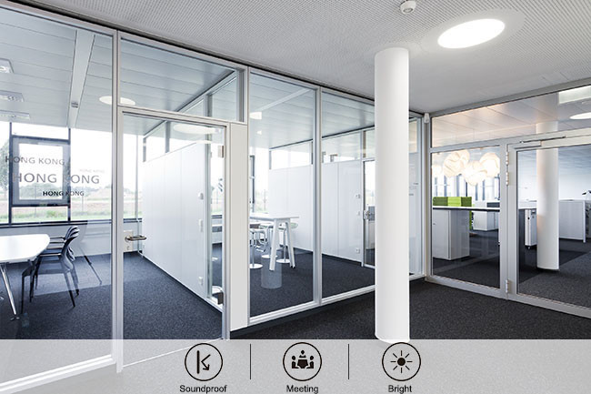 Eco-Friendly Sustainable Modular Office Walls Demountable Glass Partition Wall