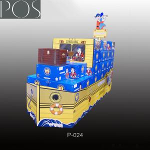 China Creative boat shape corrugated cardboard pallet display for advertising wholesale