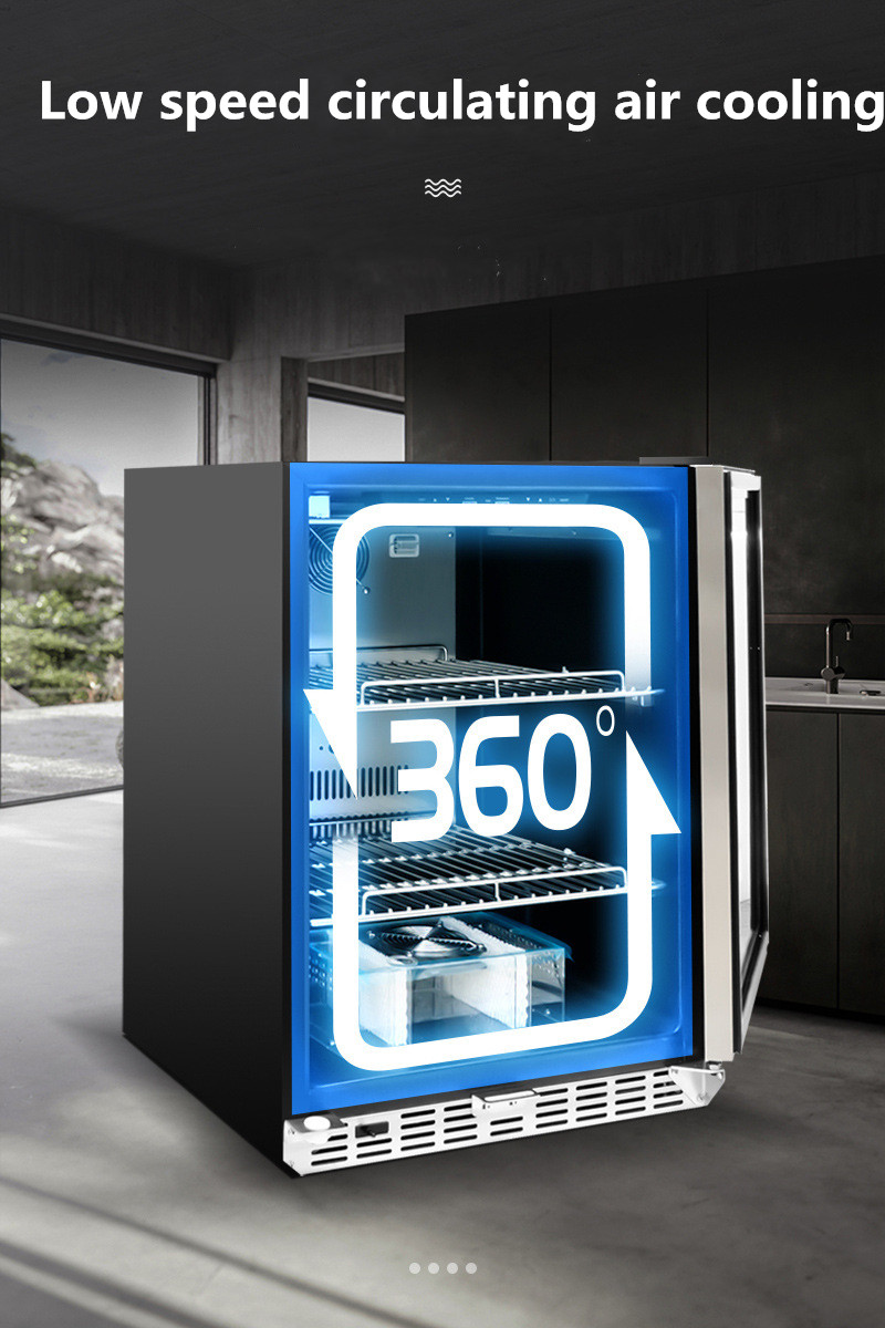SS201 54L Wine Cooler Refrigerator Anticorrosive With Blue Light