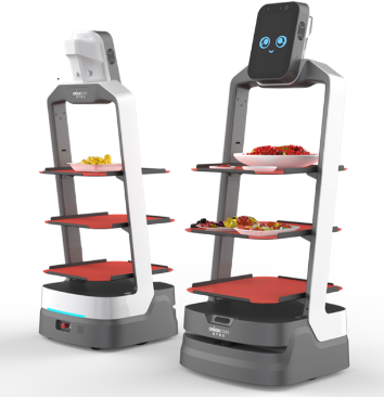 Delivery Robot AI Catering Delivery Food Waiter in Restaurant and Intelligent Autonomous Navigation Service Robot
