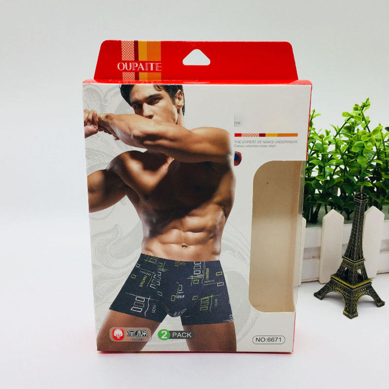 Recyclable Paper Material Custom Logo Packaging Boxes for Mens Underwear Briefs