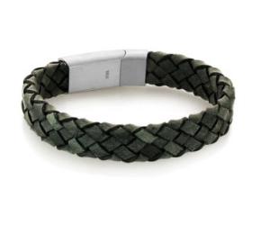 China Men's Double Woven Leather Bracelet Gold Plated Stainless Steel Classic Charm Bracelets wholesale