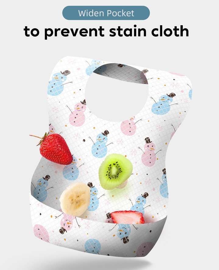 Unisex Disposable Feeding Baby Bibs highly Absorbent Daily Mealtime Use