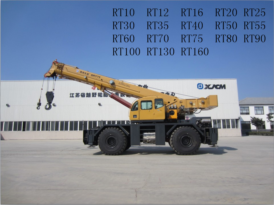 Heavy Duty 80 Tonne Mobile Crane Truck RT80 With CAT Engine Automatic Gear Box