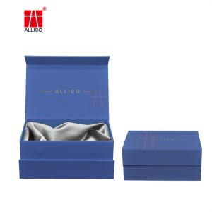 China Blue Gift Boxes With Magnetic Lids Foldable Present Packaging Boxes wholesale