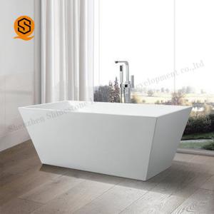 China Innovative Ecofriendly Artificial Stone Bathtub White Freestanding Tub wholesale