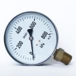 800 KPa 100mm Black Steel Plastic Pressure Gauge