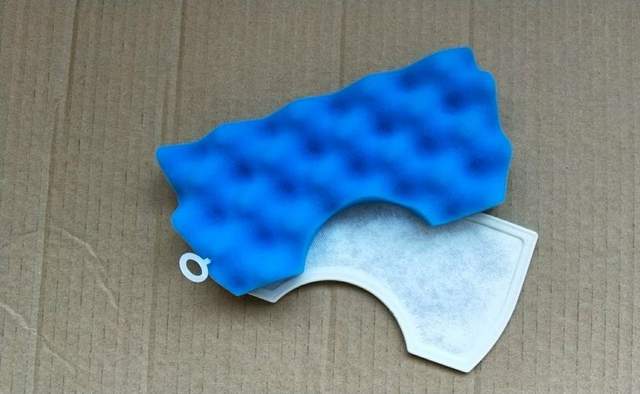 White Blue Sponge Foam Microfiber Vacuum Cleaner HEPA Filter