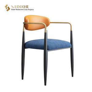 China 53cm Length Mid Century Modern Faux Leather Dining Chairs With Arms wholesale