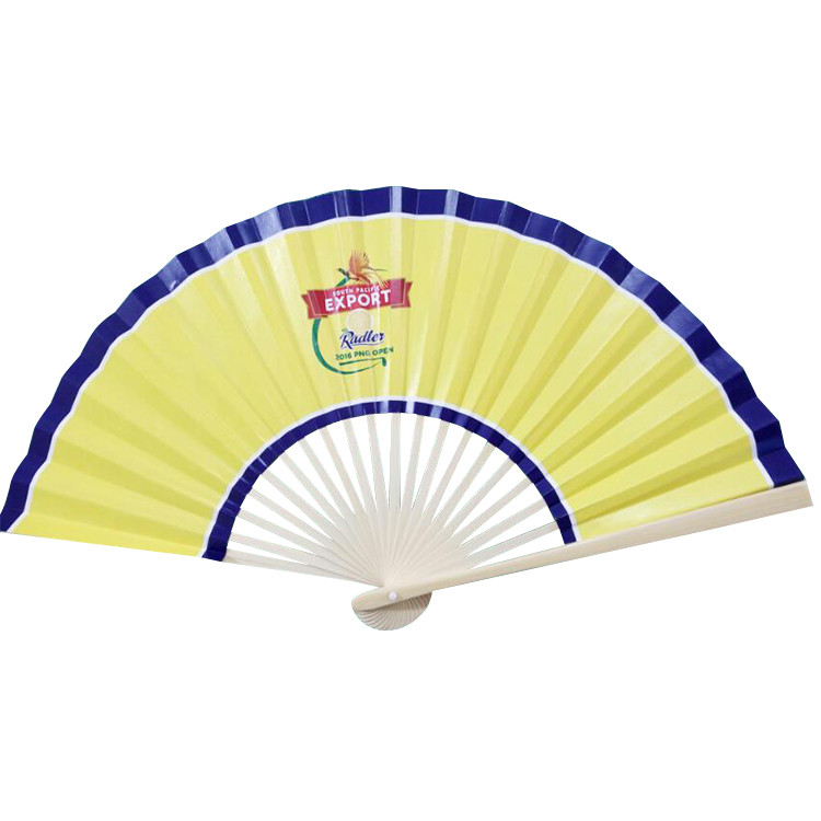 Nice Quality Custom Made Manual Promotional Bamboo Paper Fans For Events