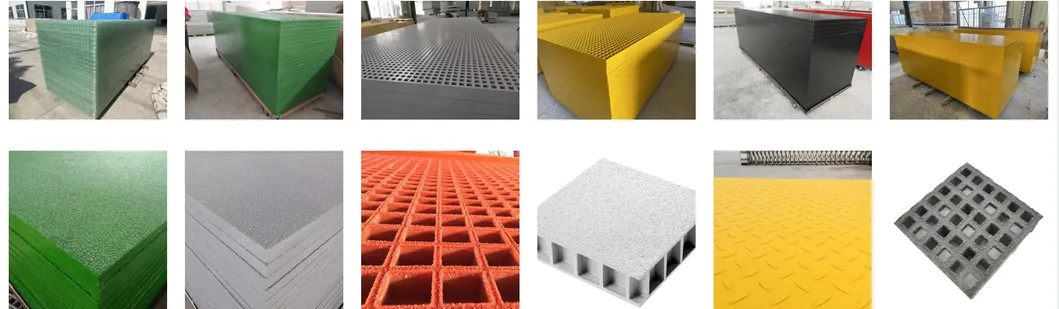 Non-Slip Aesthetic Eco Friendly Industrial Grade Material FRP Products Fiberglass Grating