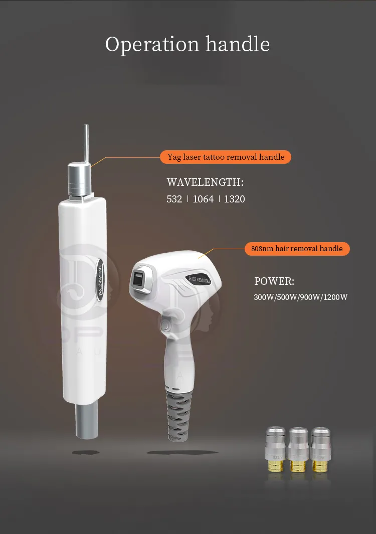 2 In 1 Shrink Pores Skin Whitening Diode Laser 755/808/1064Nm Hair Removal Machine With Tattoo Removal