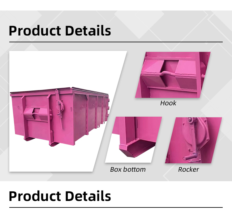 Mining Grade Hook Lift Bin 10 - 50 Tonne Load Capacity RoRo For Harsh Conditions