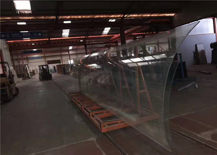 Bend / Curved Tempered Safety Glass For Curtain Wall , Toughened Safety Glass