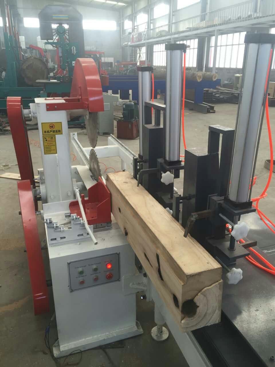 Heavy Duty Circular Twin Blades Lumber Saw Mill Auto Feeding Sawmill Machine