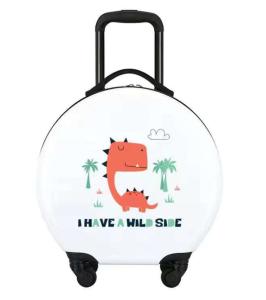 China Fashion Design Customized Round Shape Kids 18 Inch Trolley Bags Cute Children Travelling Luggage For Children wholesale