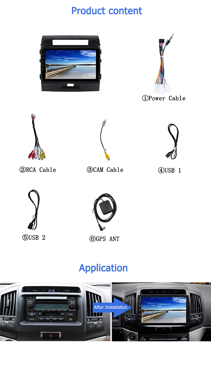 Quad Core Android 9 Car multimedia radio Player for Toyota Land Cruiser 2007-2014 autoradio CAR GPS navigation