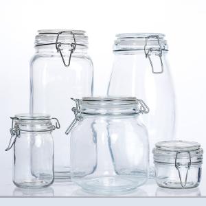 China Stainless Steel Buckle Saftey Sealed Container Coffee Storage Large Wide Mouth Glass Jars wholesale