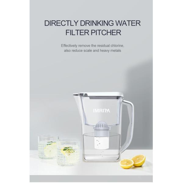 Practical Plastic Alkaline Water Filter Pitcher Jug Durable Portable