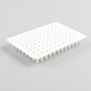China Standard Profile Flat Non Skirted Cut Corner White 96 Well PCR Plates 0.1ml wholesale