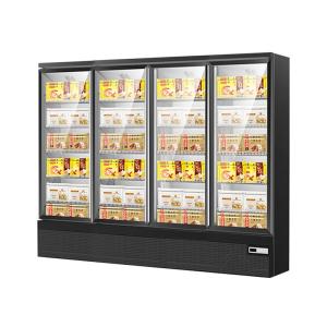 China Supermarket Frozen Food Display Case Upright Fan Cooling Ice Cream Freezer wholesale