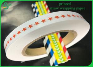 China 15mm Width 60g Black Printed FDA Straw Craft Paper Roll With Food grade approved wholesale