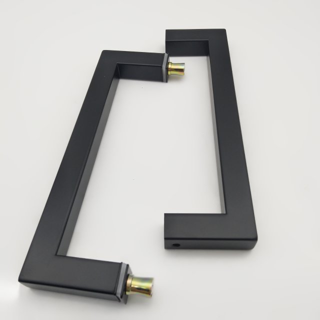 Glass Door Pull Handle Set For Door With Door Window Handles And Square Glass Clamps