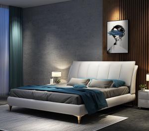 China Luxury Hotel Bedroom Furniture Platform Wood Frame Bed With Storage wholesale
