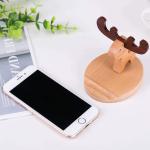 Natural Wooden Cell Phone Stand, Ecofriendly Smartphone Holder, Cute Cartoon