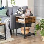 Small Nightstands, Industrial Bedside Table, Nightstands for Bedroom, ULET46X