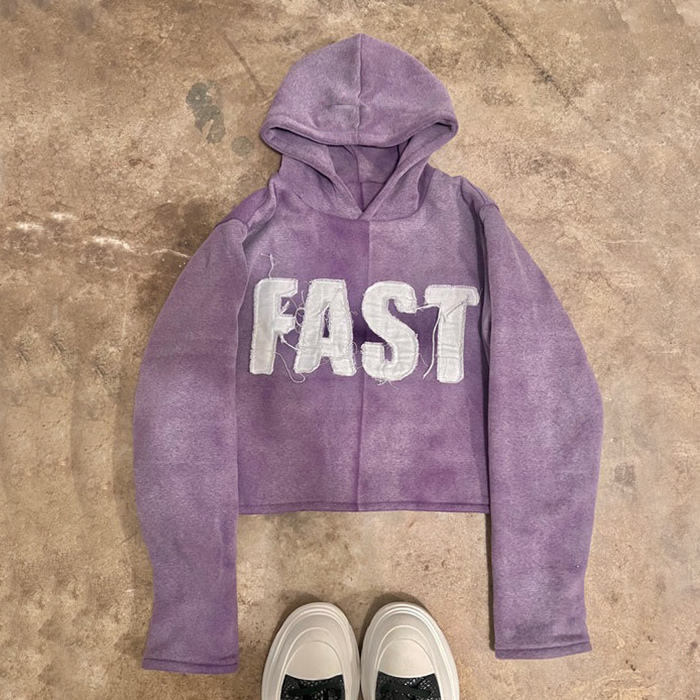 Vintage Washed Men's Hoodie Sweatershirt with Oversized Fit Drop Shoulder and Raw Hem