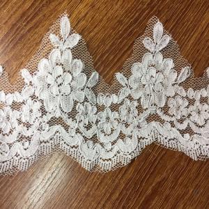 China Jacquard Cord Eyelash Lace Border for Wedding Bridal Dress wholesale