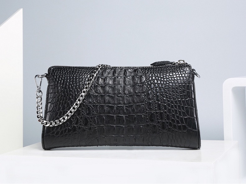 Genuine Alligator Leather Female Flap Bag Lady Small Purse Authentic Crocodile Skin Two Straps Women Single Shoulder Bag