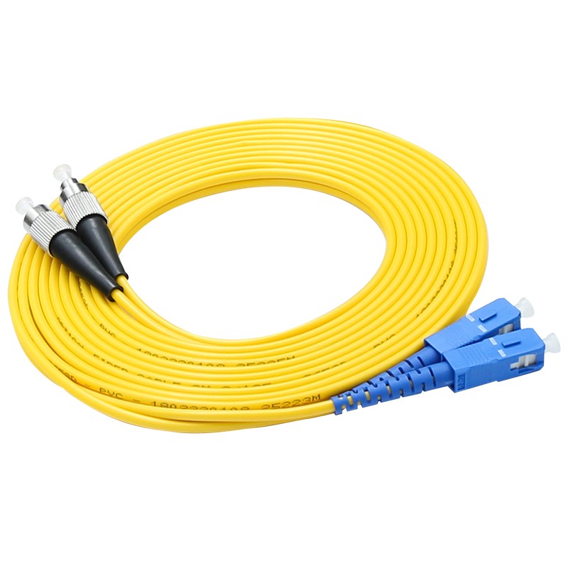 15M UPC SC-FC Dumplex Fiber Optic Patch Cord Single Mode Low Insertion Loss