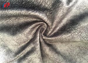 China Upholstery 100% Polyester Brushed Fabric , Gray Printed Sofa Velvet Fabric wholesale