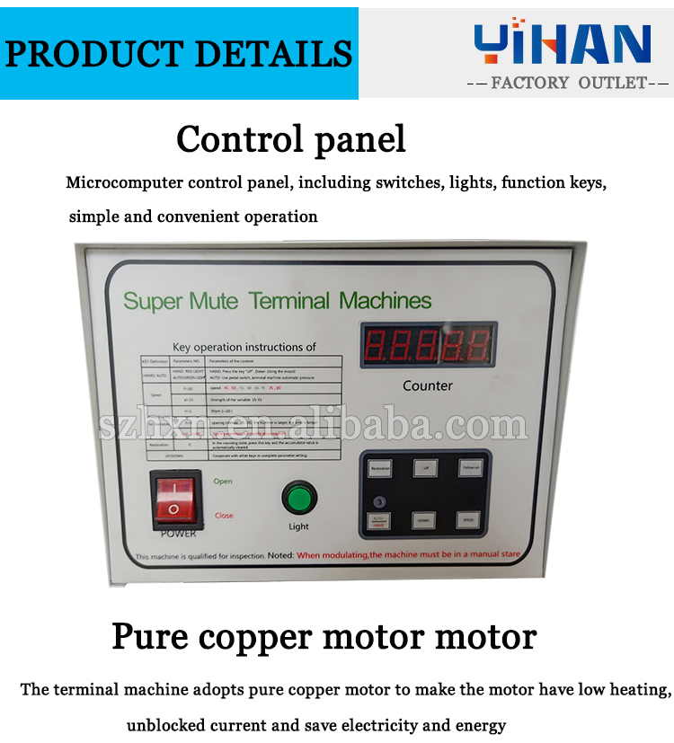 Ultra-Quiet Terminal Crimping Machine with 30/40 Mm Stroke and Wire Range 0.1-2.5 Mm2
