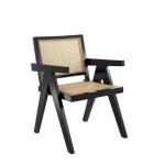 Simple Nordic wood rattan dining chair Korean sitting room balcony lounge chair