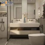 Modular Contemporary Make Up Luxury Bathroom Vanity Cabinet Combo Euro Style