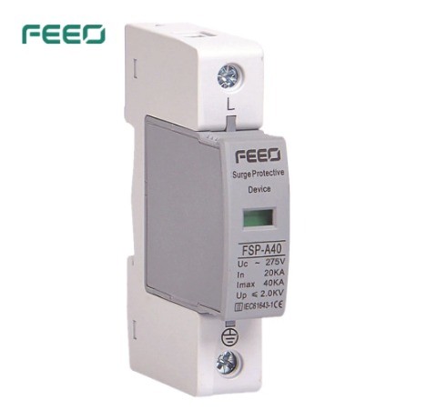 SPD Modular AC Surge Protector 40KA Rail 35mm Installation