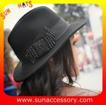 0070361 Sun Accessory customized winter wool felt fashion style fedora hats