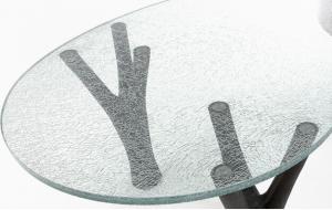 China Office Furniture Cracked Ice Table Top Glass Laminated Transparent wholesale