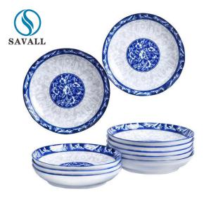 China Round Blue And White Porcelain Colored Porcelain Dinnerware Plate wholesale