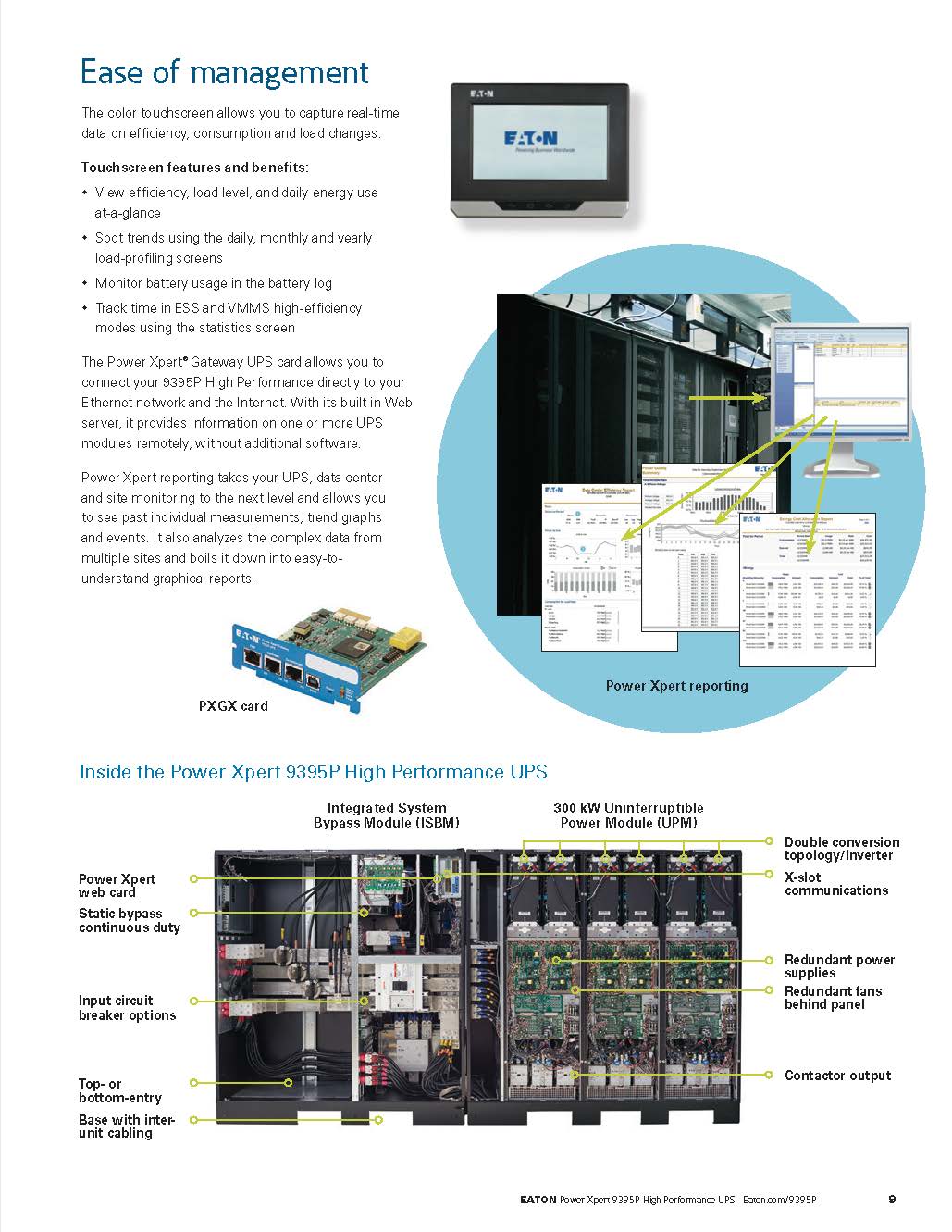 Eaton Power Xpert 9395 600KVA 675KVA 750KVA 825KVA 900KVA 1000KVA 1100KVA 1200KVA 3 phase online ups power supply systems